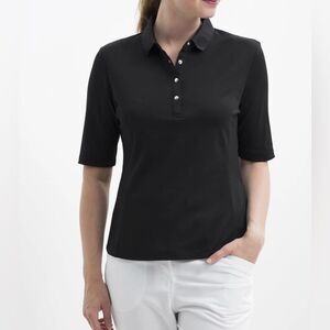 NWT Nivo sports Nina Elbow Sleeve Polo - Black - SPF 50 Size XXL